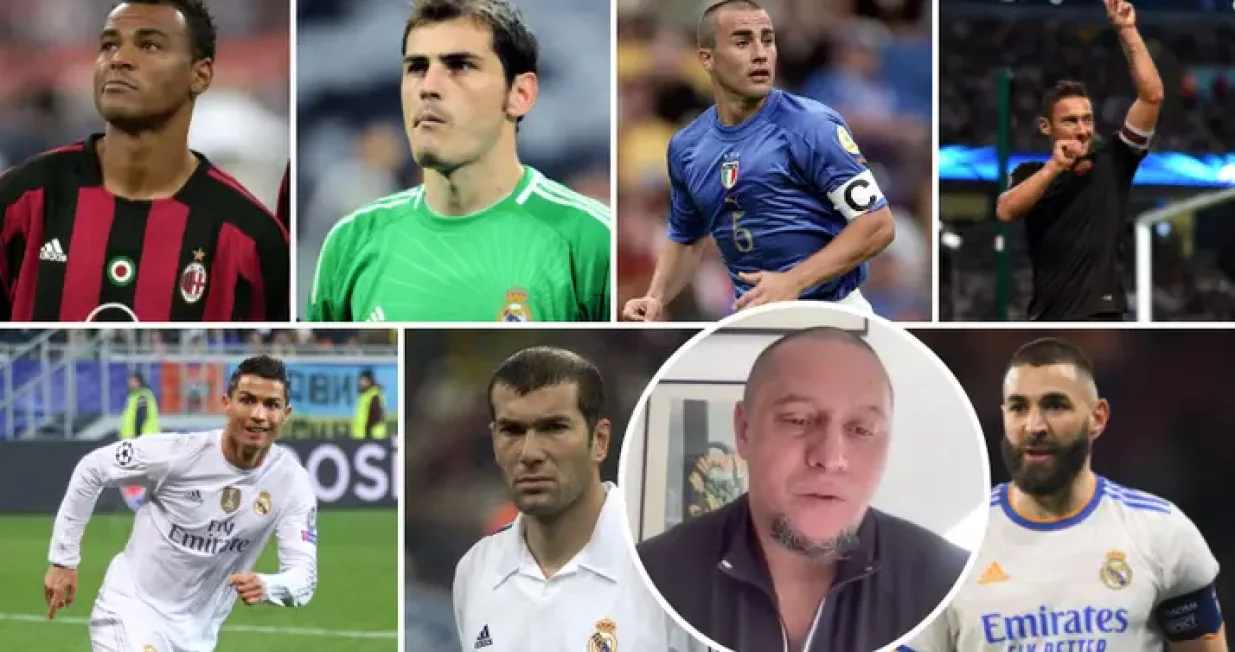 Cafu, Iker Casillas, Fabio Cannavaro, Francesco Totti, Cristiano Ronaldo, Zinedine Zidane, Karim Benzema, Roberto Carlos 