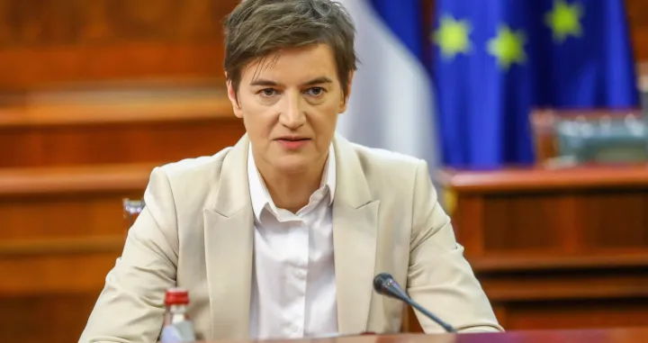 epa10066818 Serbian Prime Minister Ana Brnabic at the meeting with Polish Minister of Foreign Affairs and OSCE Chairman Zbigniew Rau in Belgrade, Serbia, 12 July 2022. Polish Minister of Foreign Affairs Zbigniew Rau, acting as the OSCE chairman, visits the countries of the Western Balkans - Serbia, Bosnia and Herzegovina, Kosovo - and will take part in a conference in The Hague on justice against perpetrators of crimes committed during the Russian aggression against Ukraine. EPA/Rafal Guz Poland Out/Rafal Guz