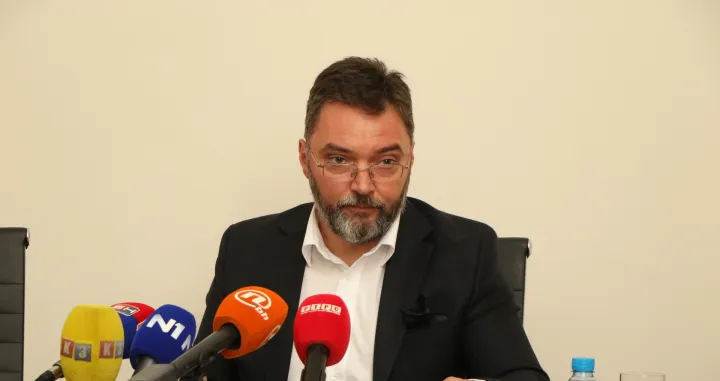 Konferencija za novinare ministra vanjske trgovine i ekonomskih odnosa BiH Sta&scaron;e Ko&scaron;arca o problemima s kojima se suočavaju izvoznici poljoprivrednih proizvoda/Senad Gubelić