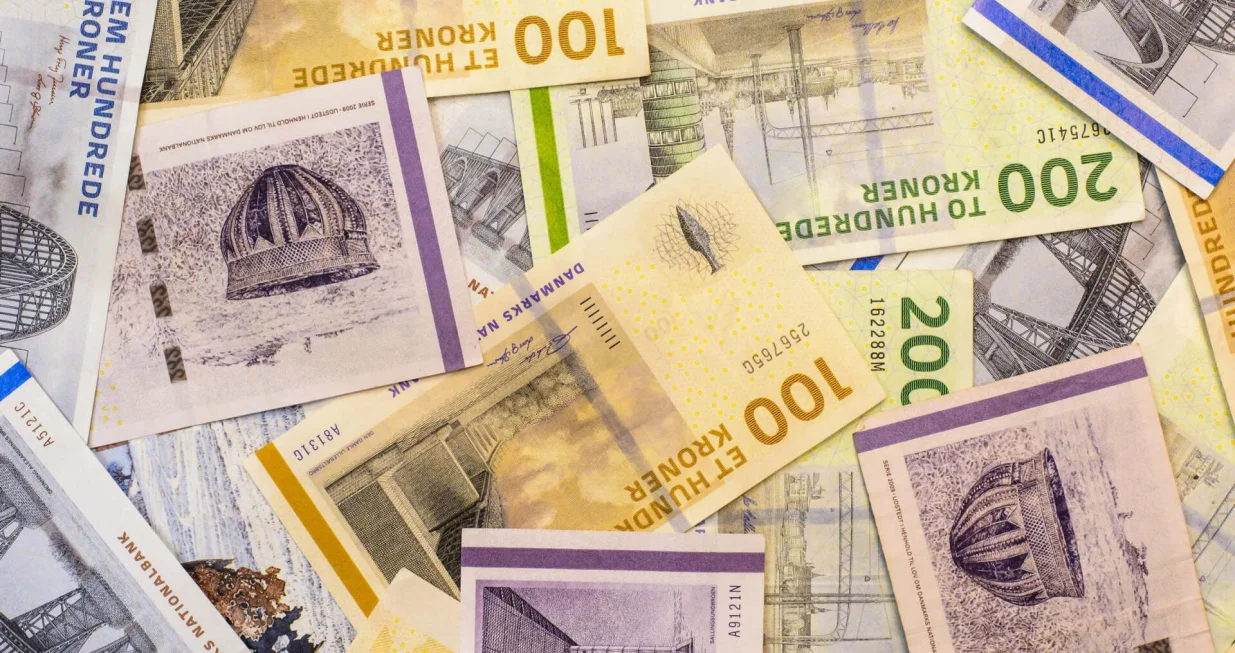 Danska kruna novčanica - ilustracija/