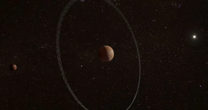 Ilustracija Quaoara i njegovog prstena<br>sciencealert.com/