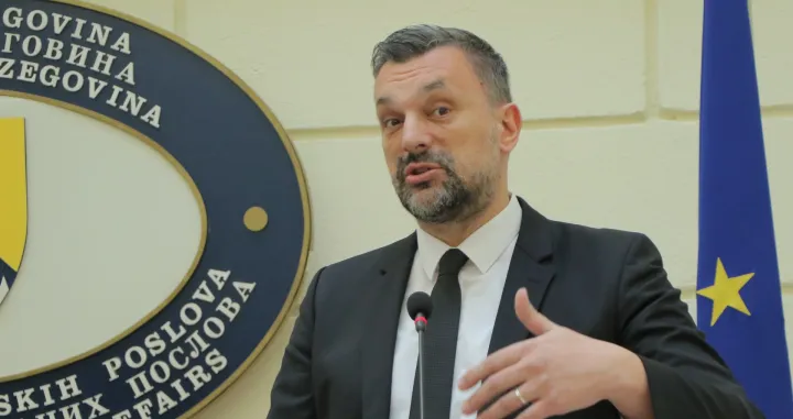 Konferencija za medije ministra vanjskih poslova Bosne i Hercegovine Elmedina Konakovića/Senad Gubelić