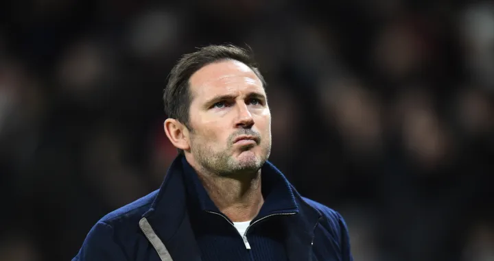epa10393123 Everton manager Frank Lampard reacts after half-time during the FA Cup third round match between Manchester United and Everton in Manchester, Britain, 06 January 2023. EPA/Peter Powell EDITORIAL USE ONLY. No use with unauthorized audio, video, data, fixture lists, club/league logos or 'live' services. Online in-match use limited to 120 images, no video emulation. No use in betting, games or single club/league/player publications