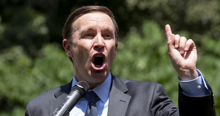 epa10069486 Democratic Senator from Connecticut Chris Murphy speaks during a rally to demand a ban on assault weapons, on Capitol Hill in Washington, DC, USA, 13 July 2022. Hundreds, from groups consisting of people affected by shootings, in Highland Park, Illinois; Uvalde, Texas; and Buffalo, gathered to demand a federal ban on assault weapons as mass shootings in America continues at a rate higher than any other wealthy or developed nation in the world. EPA/MICHAEL REYNOLDS/Michael Reynolds