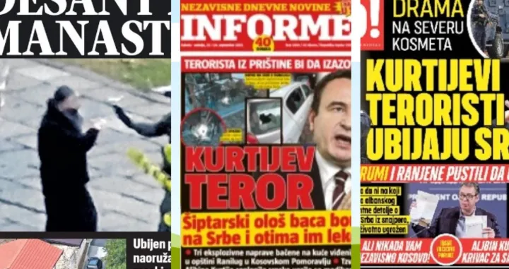 Naslovnica srbijanskih medija kolaž/