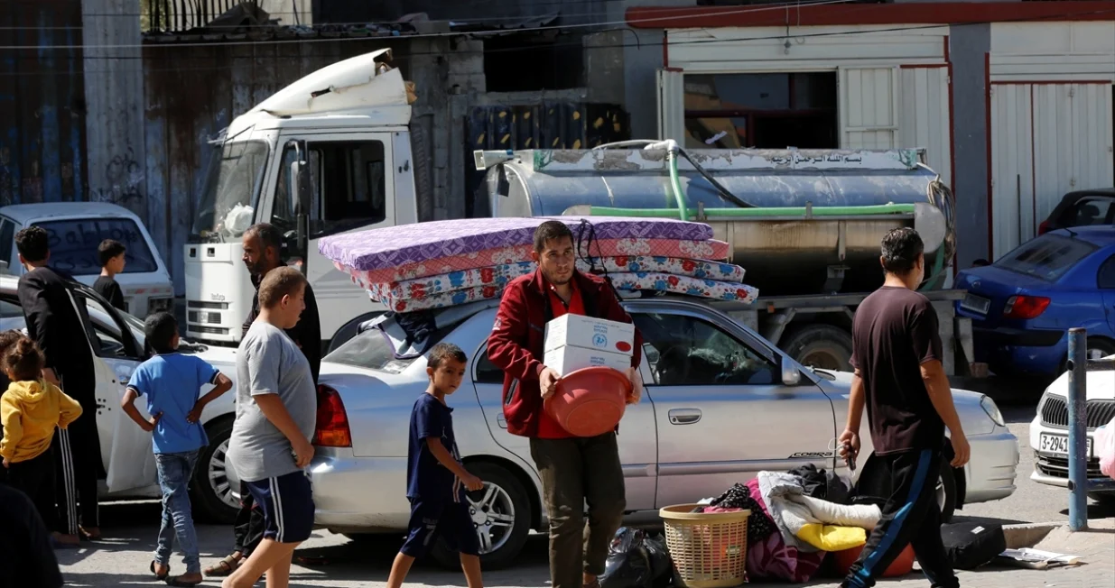 Palestinci kreću u južna područja Gaze, Gaza, Pojas Gaze, izraelski napadi, evakuacija, Palestina/Anadolija