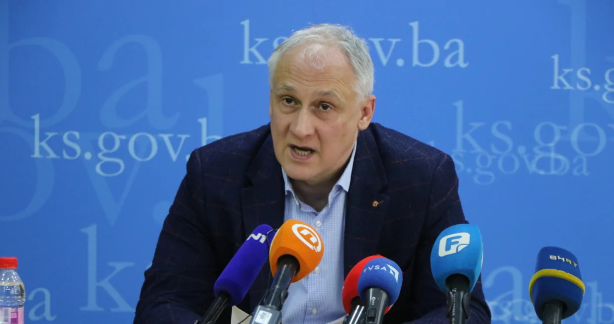 Konferencija za medije Ministarstva zdravstva Kantona Sarajevo (KS) Haris Vranić/Senad Gubelić