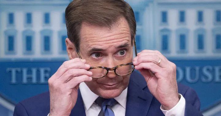 epa10335252 National Security Council Coordinator for Strategic Communications John Kirby participates in a press briefing in the James Brady Press Briefing Room of the White House in Washington, DC, USA, 28 November 2022. Kirby discussed the upcoming state visit of President of France Emmanuel Macron to the White House, first state visit of US President Joe Biden's presidency. EPA/MICHAEL REYNOLDS/Michael Reynolds