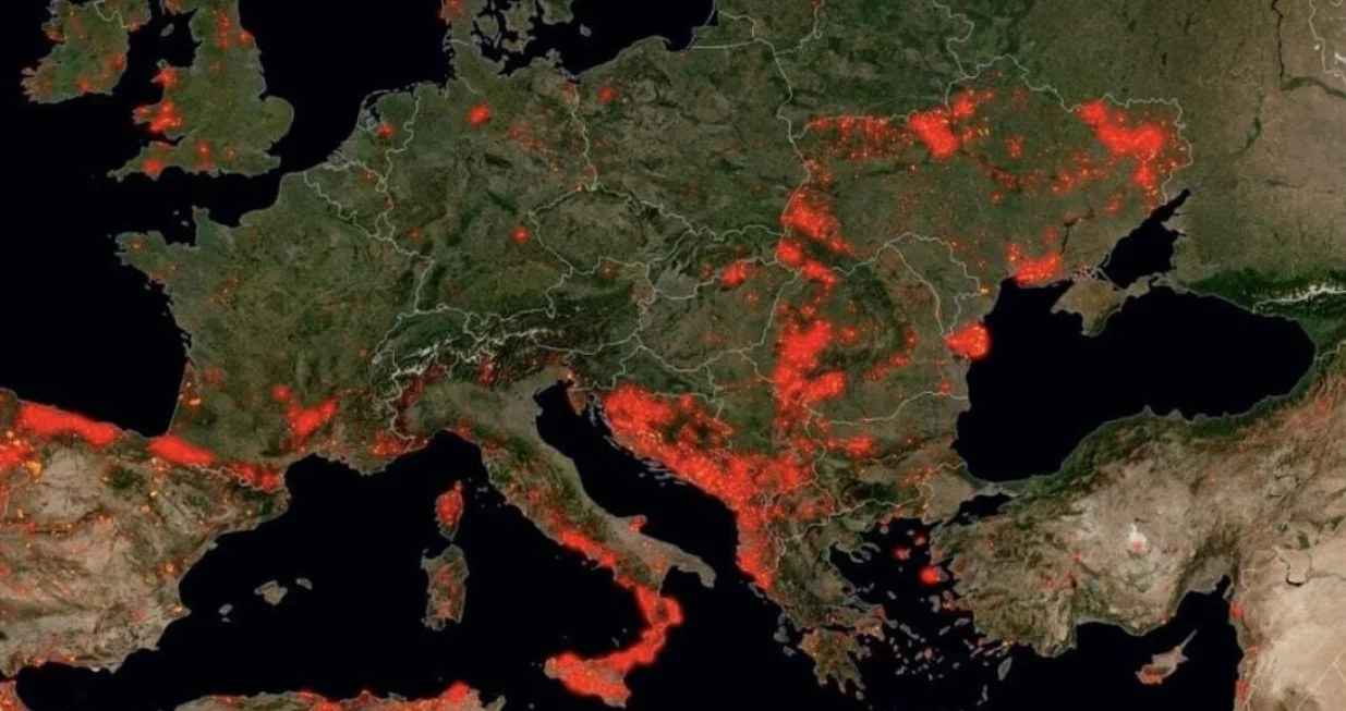 Koncentacija crvenih polja najgu&scaron;ća na području Balkanskog poluotoka/ Evropska komisija/ Instagram/