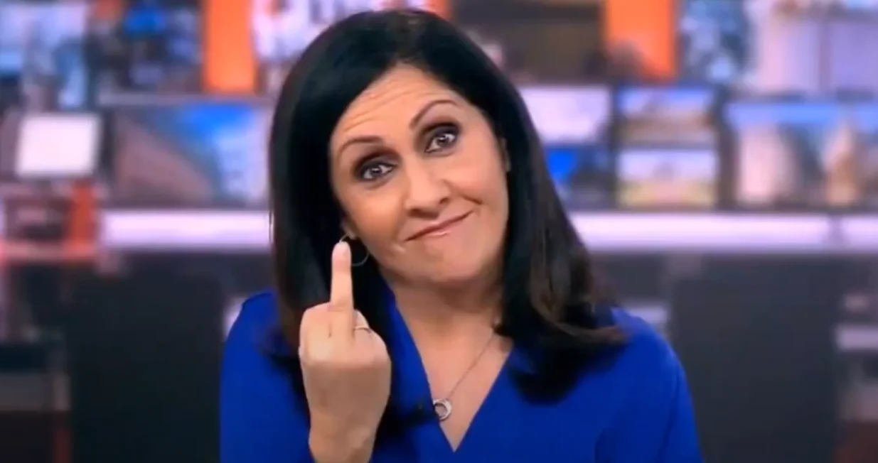 voditeljka srednji prst bbc/