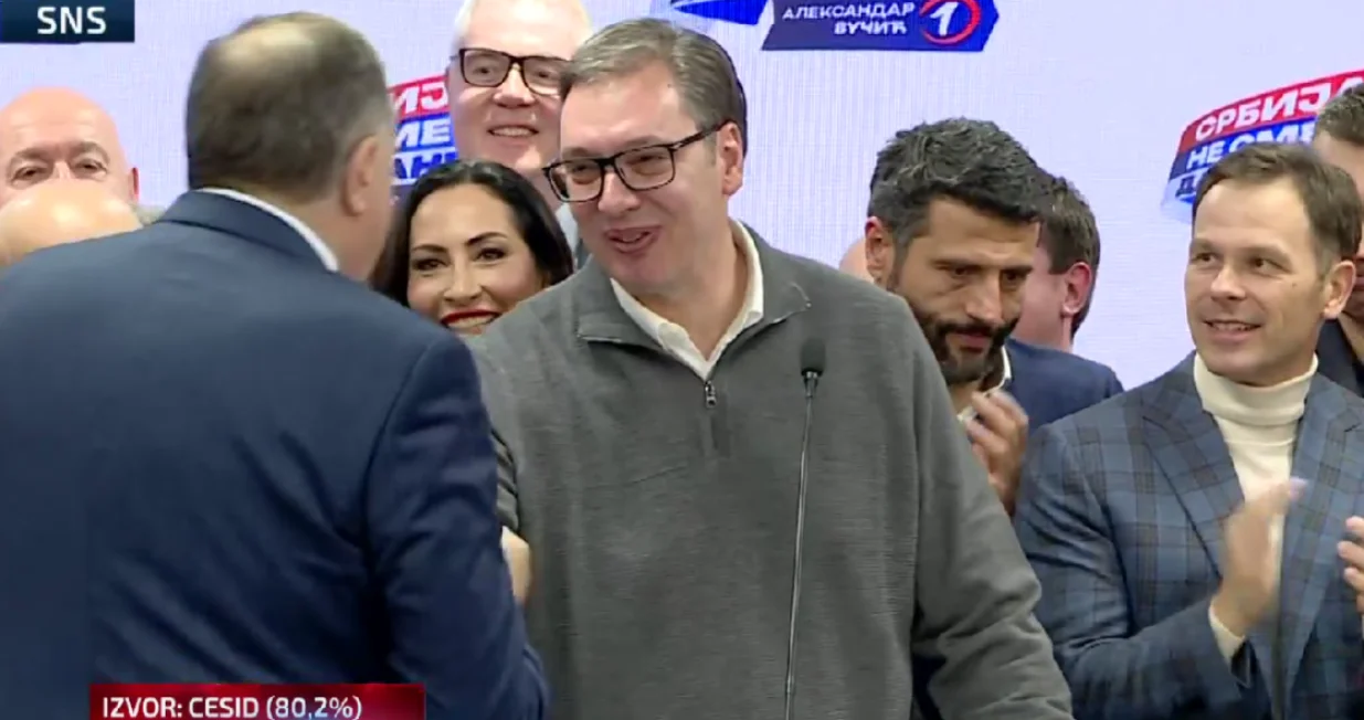 Milorad Dodik u &scaron;tabu SNS, izbori u Srbiji/PrtSc/