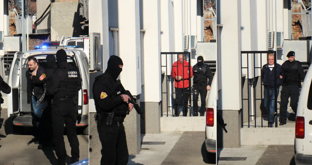 Banjaluka, BiH - 22. januar 2020:<br>U Okružnom sudu u Banjaluci danas su se u slučaju ubistva banjalučkog privrednika Slavi&scaron;e Krunića i njegovog radnika obezbjeđenja Žarka Pavlovića, kao i ranjavanja Gorana Ilića optuženi Benedi Đukanović, Emilijo Baldo i Rodoljub Gajić izjasnili da nisu krivi (Gorana Jakovljevıc - Anadolu Agency)/Gorana Jakovljevıc