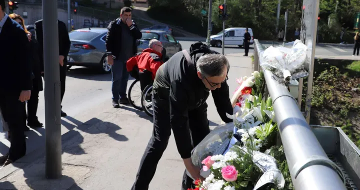 Denis Bećirović, 32. godišnjica od početka opsade Sarajeva na mostu Suade i Olge/Općina Centar Sarajevo