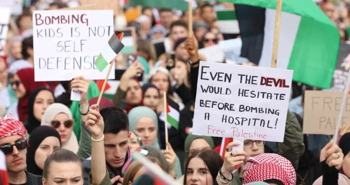 Skup podrške Palestini u Sarajevu, Palestina, Gaza, Pojas Gaze, izraelski napadi, Sarajevo/Senad Gubelić
