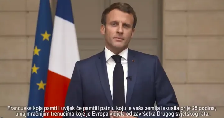Emmanuel Macron o Srebrenici/Screenshot