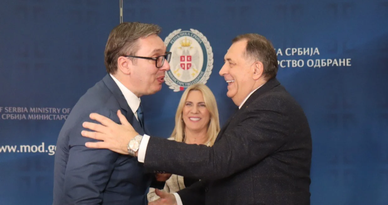 Aleksandar Vučić, Milorad Dodik i Željka Cvijanović/