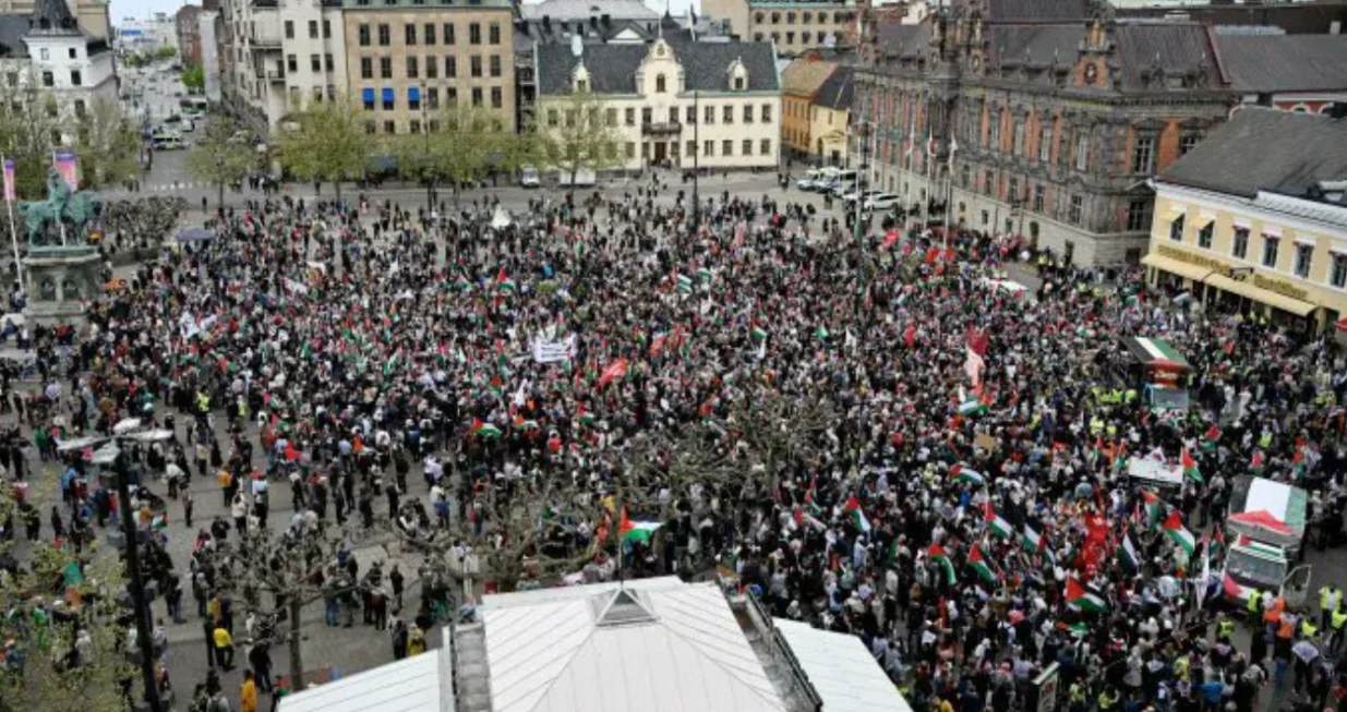 švedska propalestinski protesti eurosong/