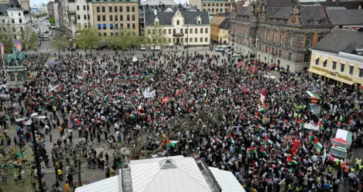 švedska propalestinski protesti eurosong/