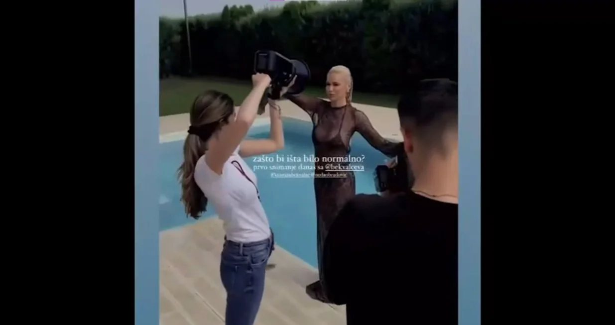 Pogledajte kako je Nata&scaron;a Bekvalac zavr&scaron;ila mokra do kože/Prtsc