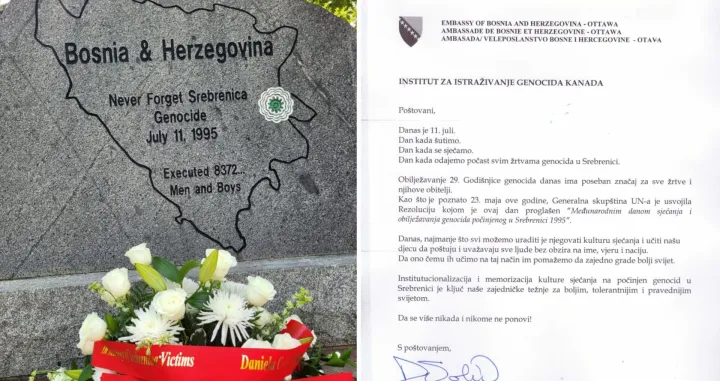 Međunarodni dan sjećanja na žrtve genocida u Srebrenici prvi put prepoznat od strane Ambasade BiH u Ottawi/Igk