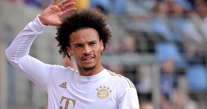 epa10132187 Bayern's Leroy Sane reacts during the German Bundesliga soccer match between VfL Bochum and FC Bayern Muenchen in Bochum, Germany, 21 August 2022. EPA/SASCHA STEINBACH CONDITIONS - ATTENTION: The DFL regulations prohibit any use of photographs as image sequences and/or quasi-video.