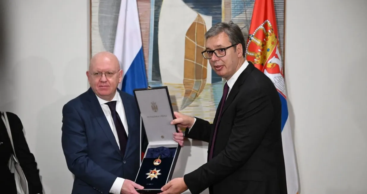 Aleksandar Vučić i Vasiliy Nebenzya/