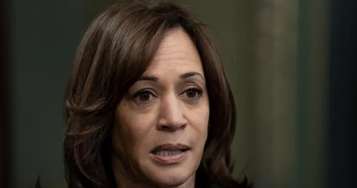 epa10397283 US Vice President Kamala Harris speaks to members of the media after ceremonially swearing-in Ambassador Elizabeth Bagley as Ambassador to Brazil, in the Eisenhower Executive Office Building in Washington, DC, USA, 09 January 2023. Ambassador Bagley was sworn in on a personal bible held by her son Conor Bagley and daughter Vaughan Bagley. EPA/LEIGH VOGEL/POOL/Leigh Vogel/Pool