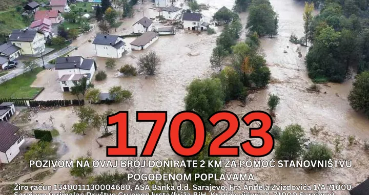 Apel Crvenog križa/krsta BiH za građane u područjima pogođenim poplavama/