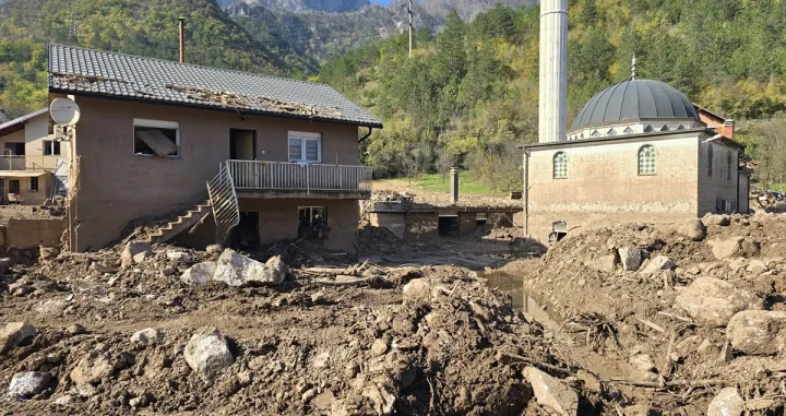 Džamija Donja Jablanica, posljedice katastrofe, poplave u BiH, klizi&scaron;te, kamenolom/Anadolija/