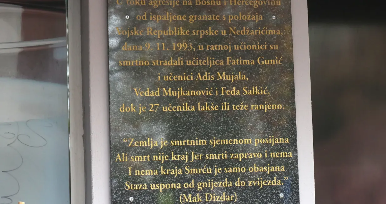 Obilježavanje 28.godišnjice ubistva učiteljice Fatime Gunić i njena tri učenika - Osnovna škola "Fatima Gunić"/Senad Gubelić