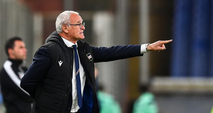 epa09221417 Sampdoria's Italian coach Claudio Ranieri during the Italian Serie A soccer match Uc Sampdoria vs Parma Calcio 1913 at Luigi Ferraris stadium in Genoa, Italy, 22 May 2021. EPA/SIMONE ARVEDA