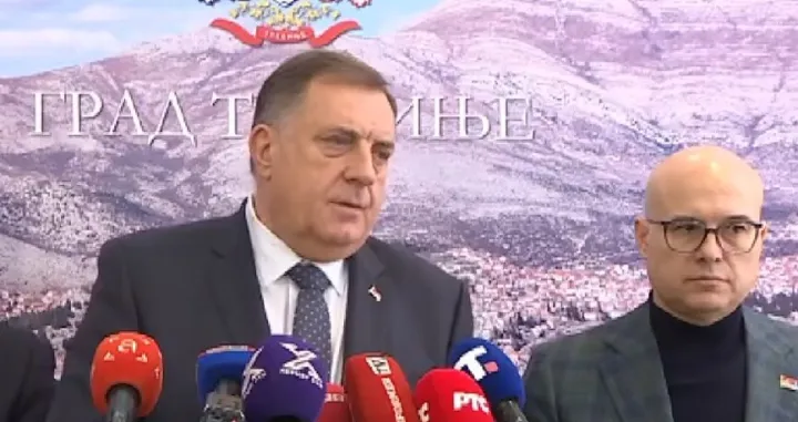 Dodik i Vučević nakon sastanka u Trebinju/Screenshot/