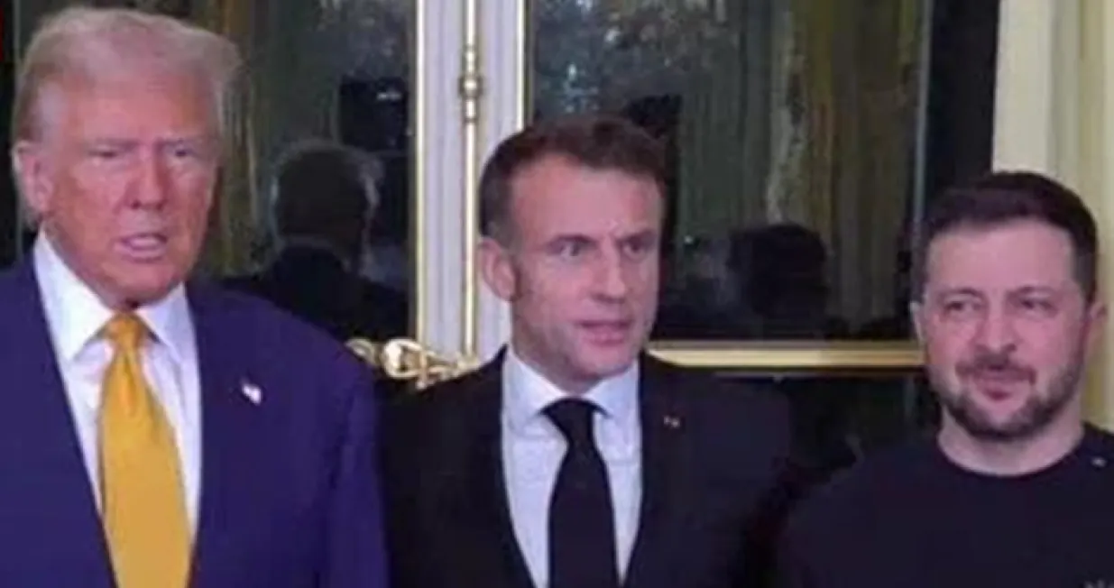 donald trump volodimir zelenski emanuel macron screenshot/