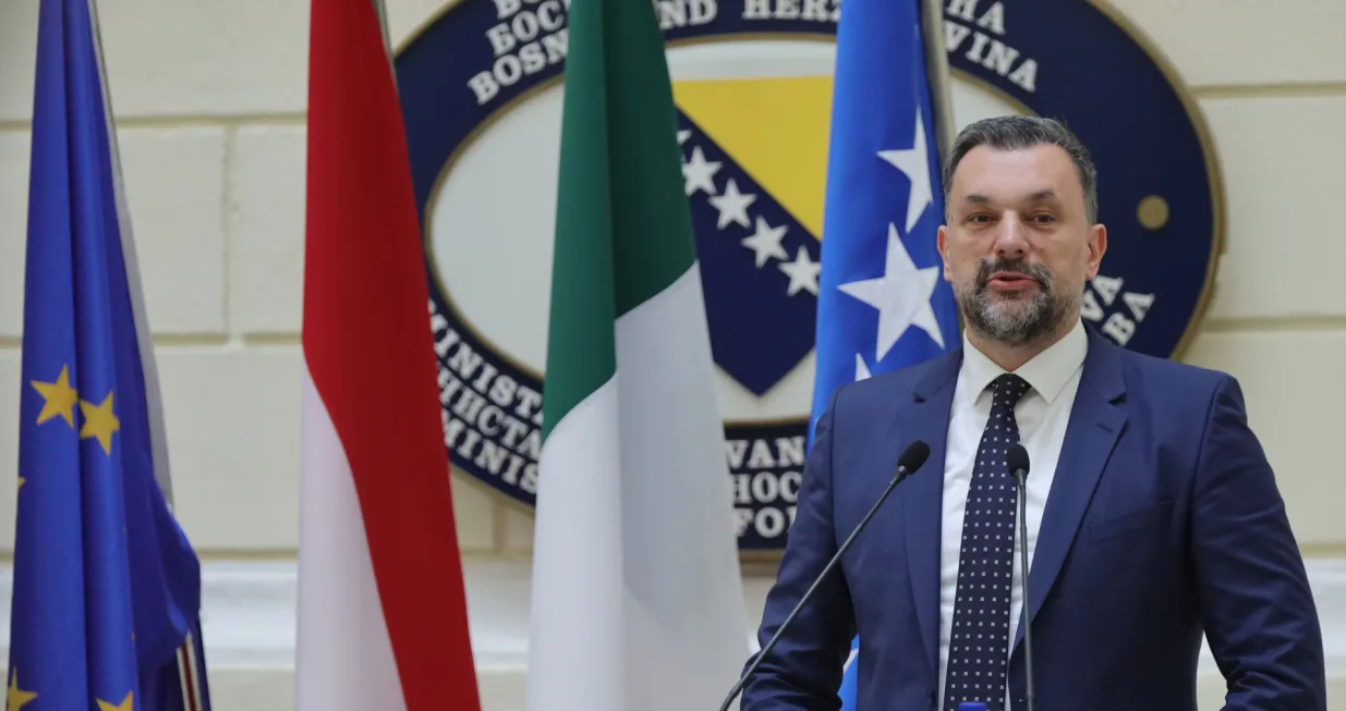 Mvp BiH - Antonio Tajani i Alexander Schallenberg, šefovi diplomatija Italije i Austrije i Elmedin Konaković/Senad Gubelić
