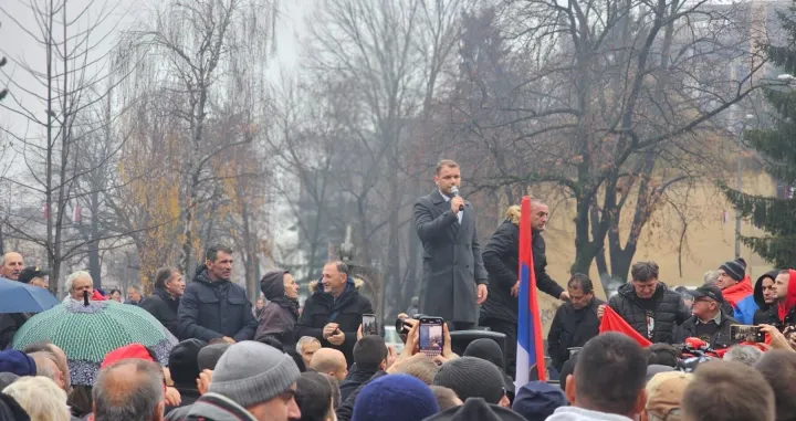 Draško Stanivuković na protestu u Banjoj Luci/Goran Dakić