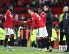 epa10387871 Aaron Wan-Bissaka of Manchester United is substituted for Diogo Dalot of Manchester United during the English Premier League soccer match between Manchester United and AFC Bournemouth, in Manchester, Britain, 03 January 2023. EPA/ADAM VAUGHAN EDITORIAL USE ONLY. No use with unauthorized audio, video, data, fixture lists, club/league logos or 'live' services. Online in-match use limited to 120 images, no video emulation. No use in betting, games or single club/league/player publications.