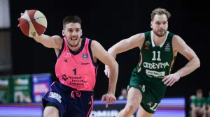 in action during ABA League 2024/2025 basketball match between Cedevita Olimpija and Mega MIS in Ljubljana, Slovenia on November 16, 2024. Photo: Filip Barbalic