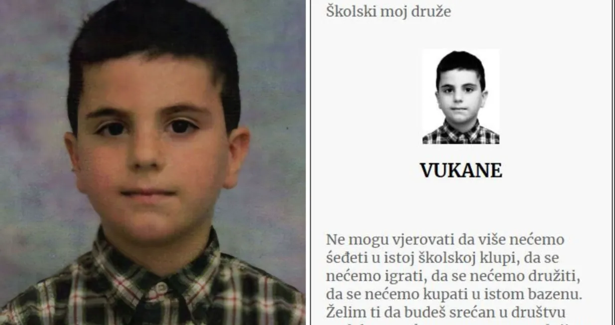 Školski drug ubijenog Vukana (8), Pavle Pejović, svom prijatelji je objavio čitulju//