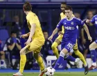 epa10136914 Dinamo's Martin Baturina (R) in action against Bodo/Glimt's Marius Holbraten (L) during the UEFA Champions League second leg play off match between GNK Dinamo and FK Bodo/Glimt in Zagreb, Croatia, 24 August 2022. EPA/ANTONIO BAT