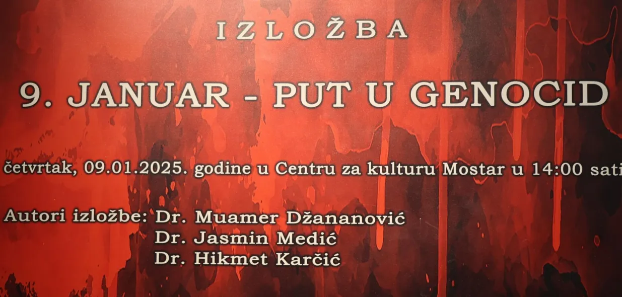 MOSTAR, 9. siječnja (FENA) – U Centru za kulturu Mostar danas je otvorena izložba pod nazivom "9. januar – Put u genocid", u organizaciji Arhiva Federacije Bosne i Hercegovine. (Foto FENA/Branka Soldo)/Branka Soldo