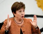 epa10337191 International Monetary Fund Managing Director Kristalina Georgieva attends a press conference after a meeting of heads of International Finance Institutions at Chancellery in Berlin, Germany, 29 November 2022. EPA/FILIP SINGER/Filip Singer