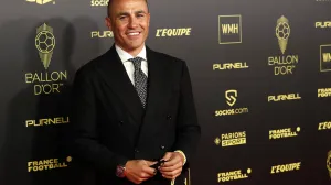 epa09611373 Former Italian international and 2006 FIFA World Cup winner Fabio Cannavaro arrives for the 2021 Ballon d'Or ceremony at Theatre du Chatelet in Paris, France, 29 November 2021. EPA/YOAN VALAT