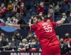 epa09689737 Tobias Wagner of Austria reacts during the Men's European Handball Championship preliminary round match between Germany and Austria in Bratislava, Slovakia, 16 January 2022. EPA/MARTIN DIVISEK