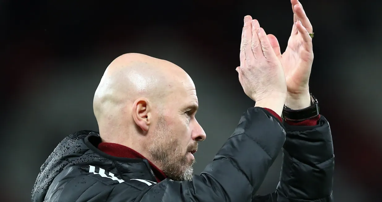 epa10387876 Manchester United Manager Erik ten Hag reacts following the English Premier League soccer match between Manchester United and AFC Bournemouth, in Manchester, Britain, 03 January 2023. EPA/ADAM VAUGHAN EDITORIAL USE ONLY. No use with unauthorized audio, video, data, fixture lists, club/league logos or 'live' services. Online in-match use limited to 120 images, no video emulation. No use in betting, games or single club/league/player publications.