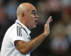 epa09470245 Szeged's head coach Juan Carlos Pastor Gomez reacts during the EHF Champions League handball match between Montpellier HB and SC Pick Szeged in Montpellier, France, 15 September 2021. EPA/Guillaume Horcajuelo