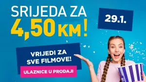 U srijedu 29. januara u CineStaru ulaznice samo 4,50 KM//