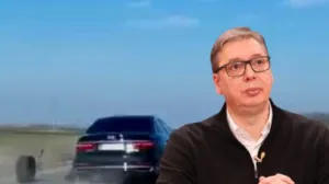 Aleksandar Vučić, incident, otpadanje gume, automobil/