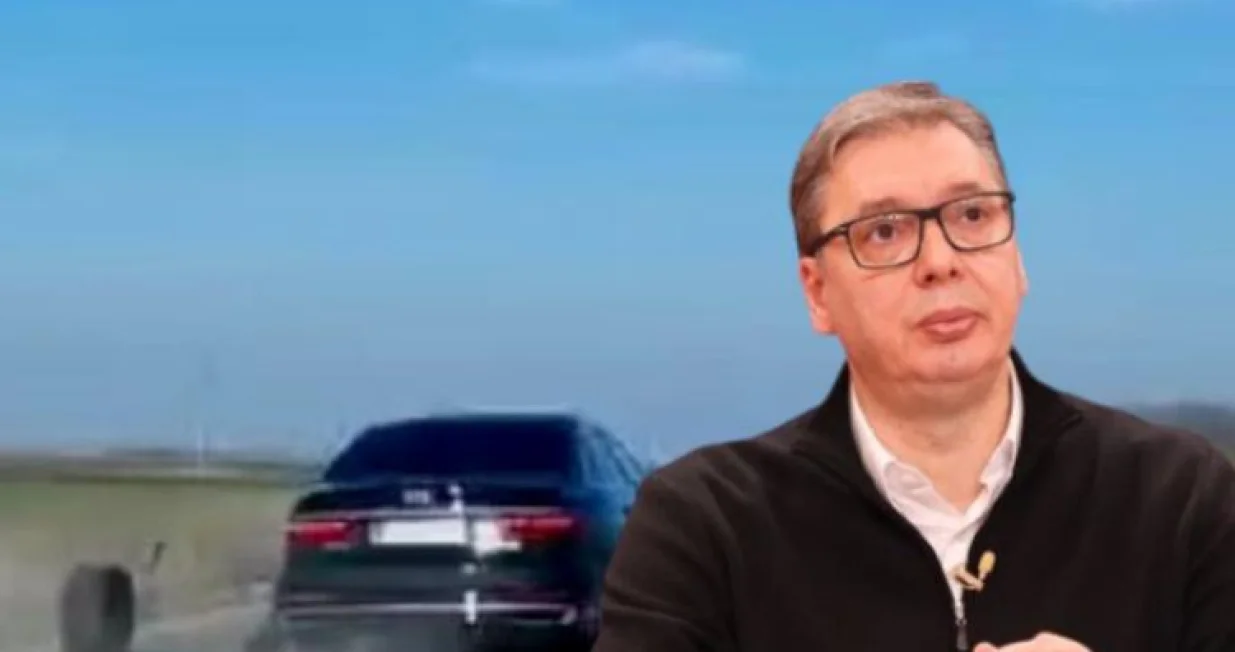 Aleksandar Vučić, incident, otpadanje gume, automobil/