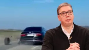 Aleksandar Vučić, incident, otpadanje gume, automobil/