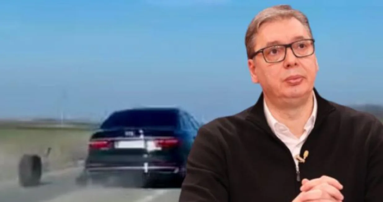 Aleksandar Vučić, incident, otpadanje gume, automobil/